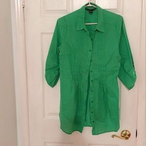 👚 Vibrant Green Cotton Shirt